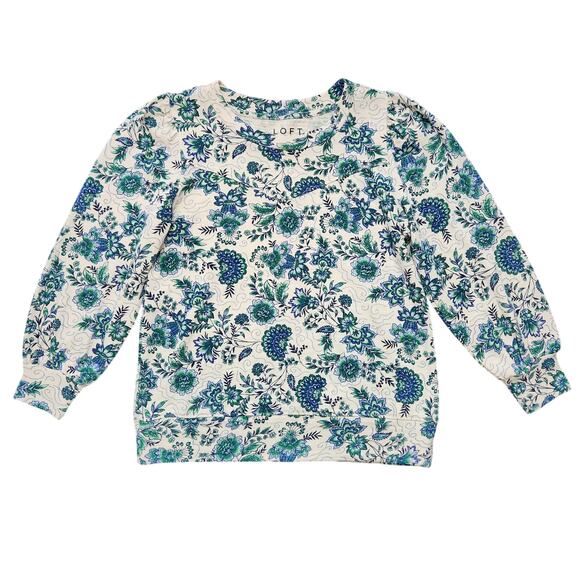 Loft Tops - Loft Garden Puff Sleeve Sweatshirt Floral Size XS